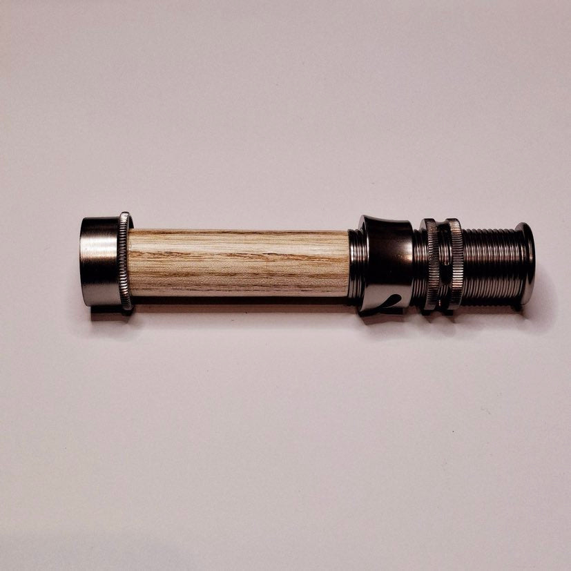 Porte moulinet aluminium fumé insert érable